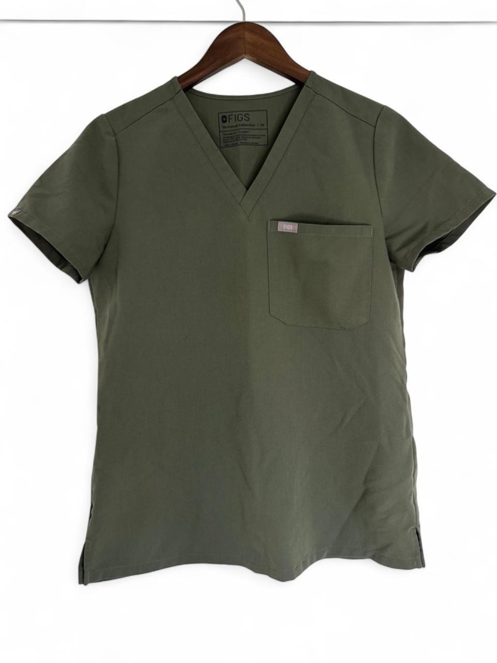 Figs Olive Green Scrub Top Shirt XS Healthcare Medical Technical Collection